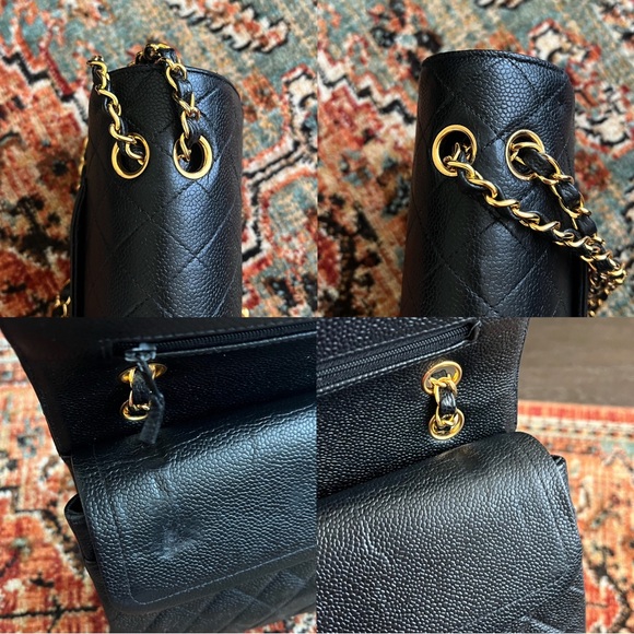 Chanel Classic Vintage Medium Black Caviar Double Flap Bag - Picture 8 of 12